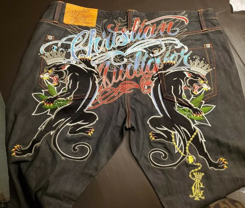 Christian Audigier Denim Jeans Crown 