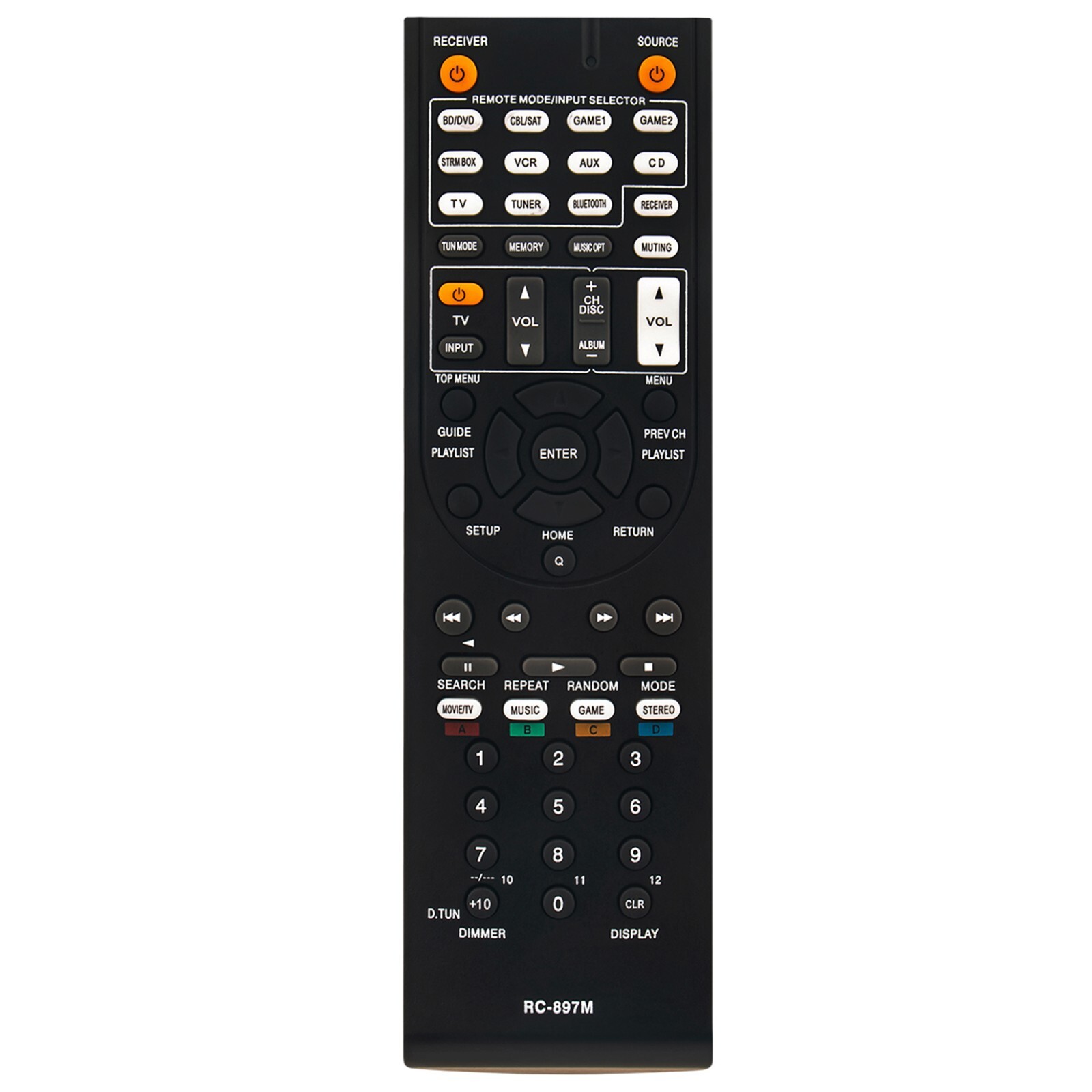 RC-897M Replace Remote for Onkyo AV Receiver TX-SR343 HT-R49