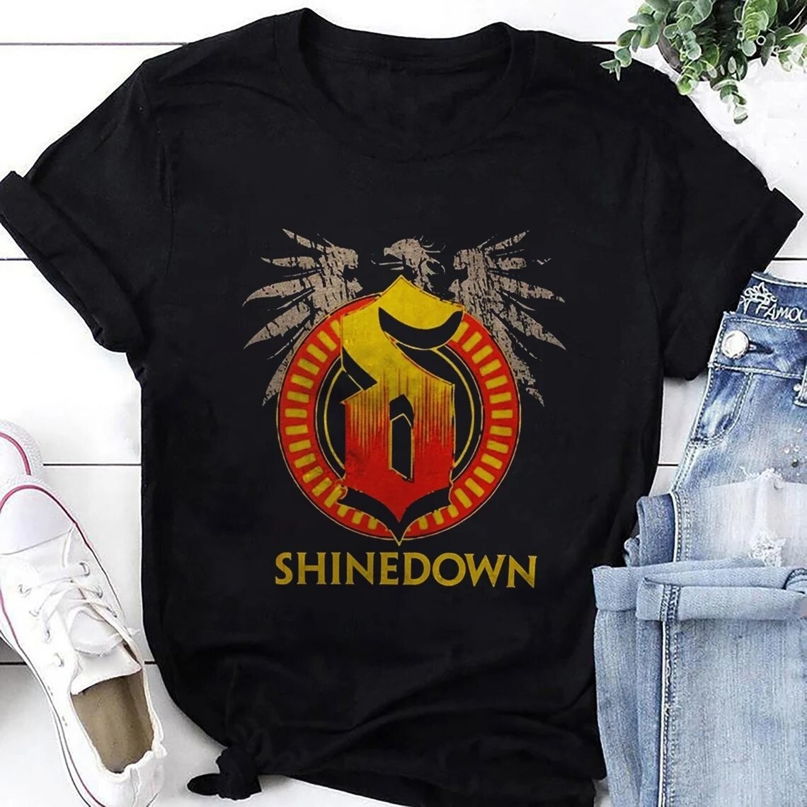 Vtg Shinedown Band Cotton Black All Unisex Shirt MC010