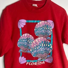 Vintage Florida Shirt Single Stitch Beach Shell Retro Nature Tourist USA Women L