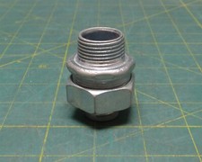 3/4" Hubbell Straight Liquid Tight Zinc Plated Steel Conduit Connector No Gasket