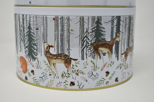 Debenhams Silver Crane Winter Woodland Rotating Musical Decorative Biscuit Tin - Picture 4 of 9