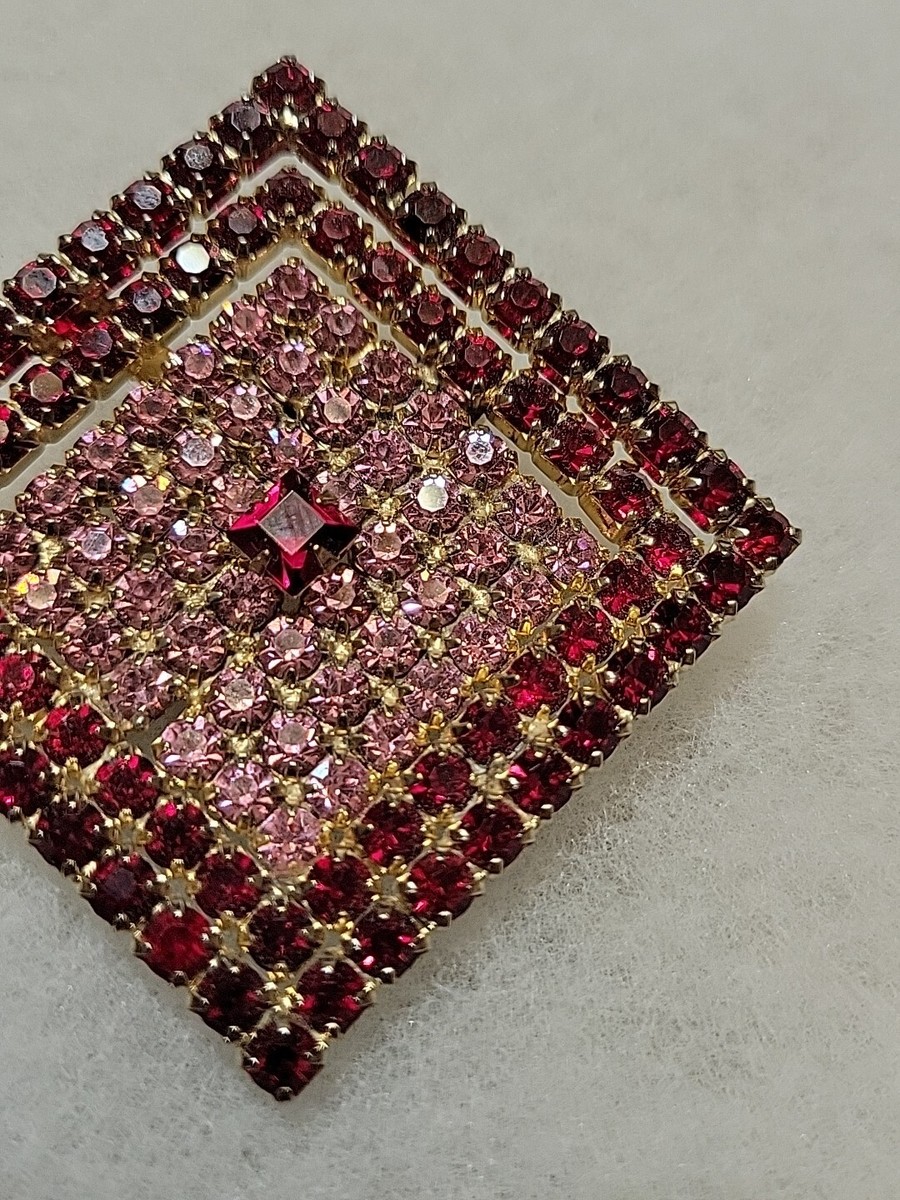 AMAZING SQUARE GEOMETRIC 3D RHINESTONE CRYSTAL BROOCH #162 View 5