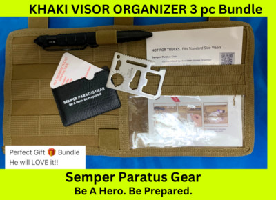 Vehicle Visor Storage Organizer Panel MOLLE 4 pc Set,  Keep stuff Neat and Tidy
