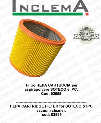 KIT FILTRO CARTUCCIA HEPA lavabile per bidone aspirapolvere VALEX APL