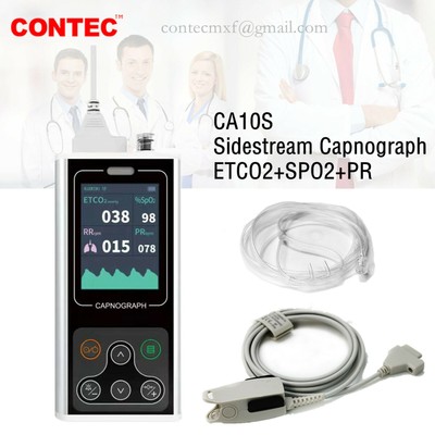 CA10S Capnograph Sidestream EtCO2 Respiration rate SpO2 Pulse rate CO2 Adu Baby
