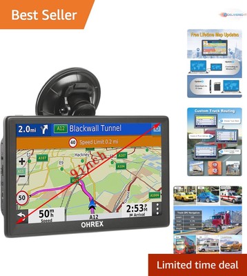 9 Inch GPS Navigator Truck Driver Touchscreen with Lifetime Maps Custom Routing