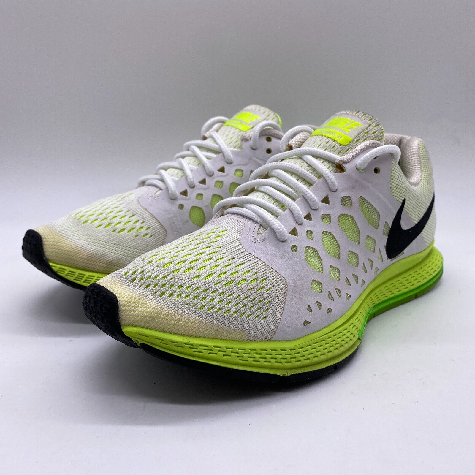 Nike Air Zoom Pegasus 31 Women Sz 6.5 White Green Tennis 