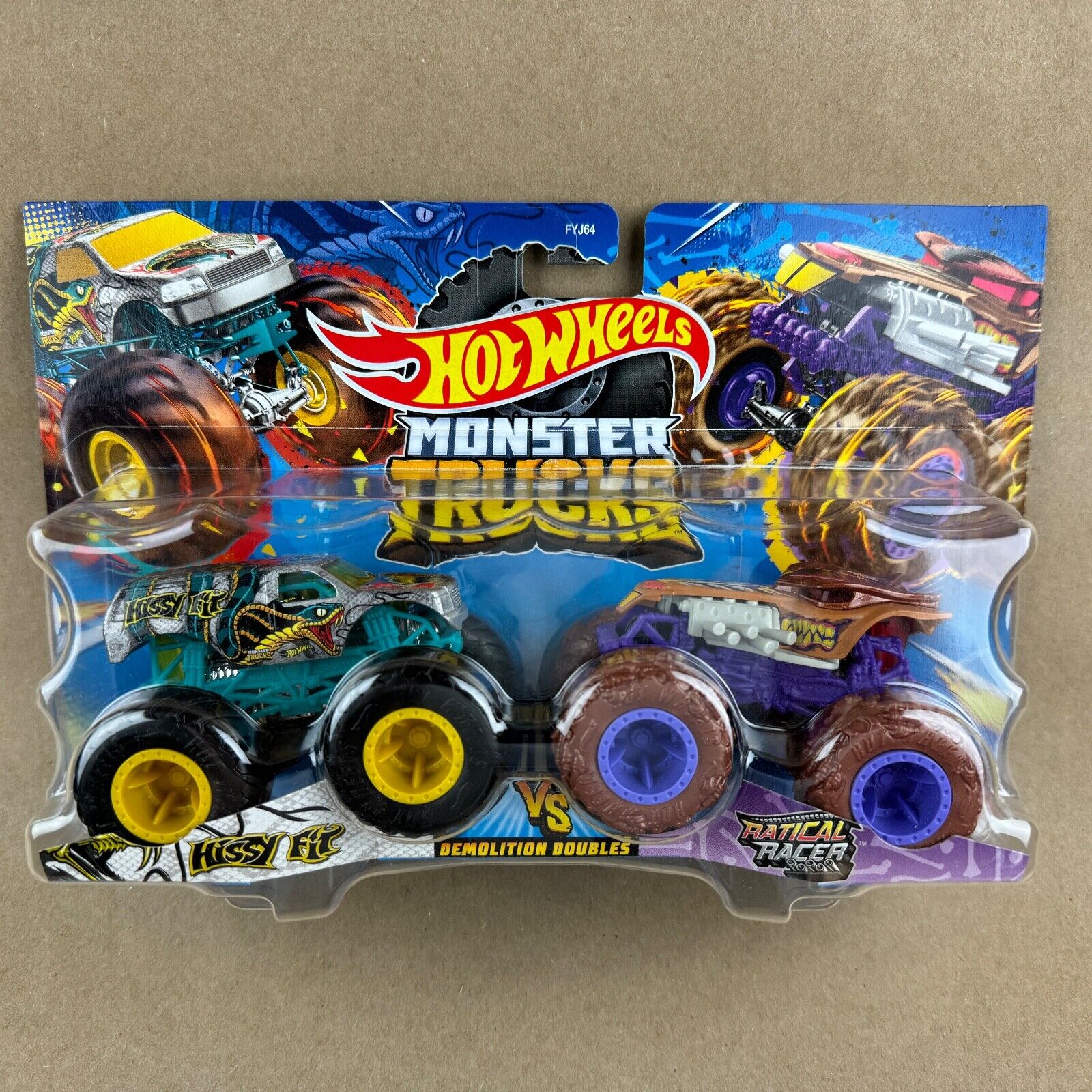 Hot Wheels Monster Trucks Demolition Doubles MOTOSAURUS vs. MEGA WREX 1:64  Scale Vehicle 2-Pack - The Toy Barn