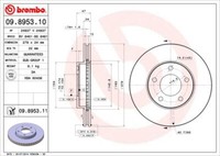 2X Brembo 09.8953.11 Bremsscheibe FüR Ford Ford USA Mazda