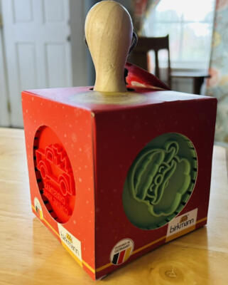 Birkmann 3 Christmas Cookie Stamps NEW Wooden Handle Santa, Tree, Truck,