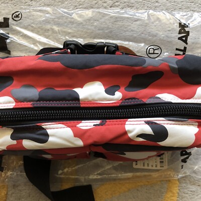 A Bathing Ape BAPE X Porter MULTI RED Camo waist bag BRAND