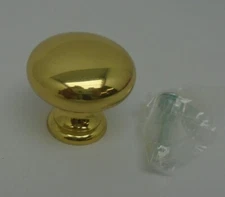 ALNO Solid Brass 1 1/4" Knob Polished  New Old Stock 92H