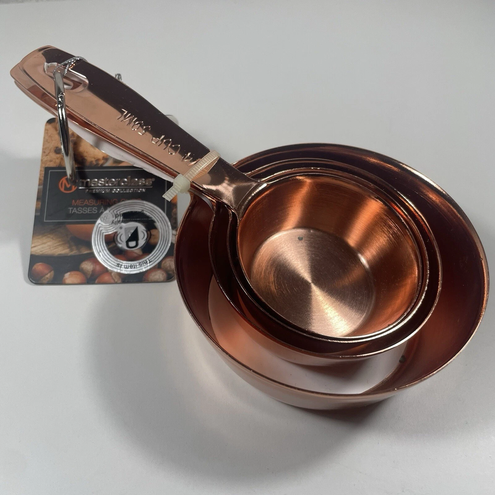 Masterclass Premium Collection Copper Plated Measuring Spoons 1/4 1/3 1/2 1 Cup