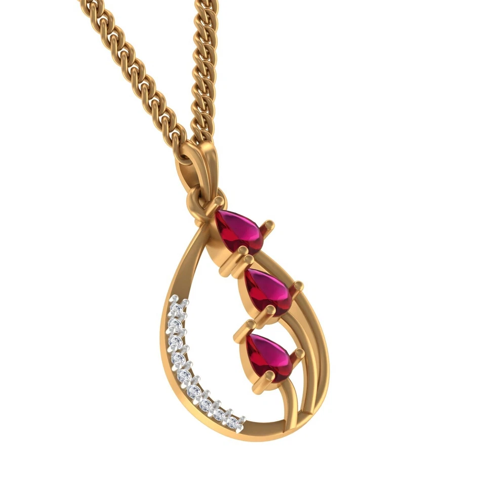 Colgante y aretes de diamantes de oro amarillo de 18 quilates | Diseño floral | 0,11 quilates | VS/SI-IJ Foto 2 de 4