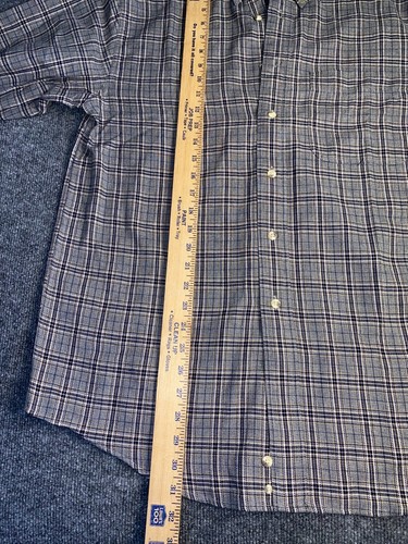 Trader Bay Shirt Mens Medium Brown Plaid Midweight Pocket Collared Button Down - Picture 6 of 8