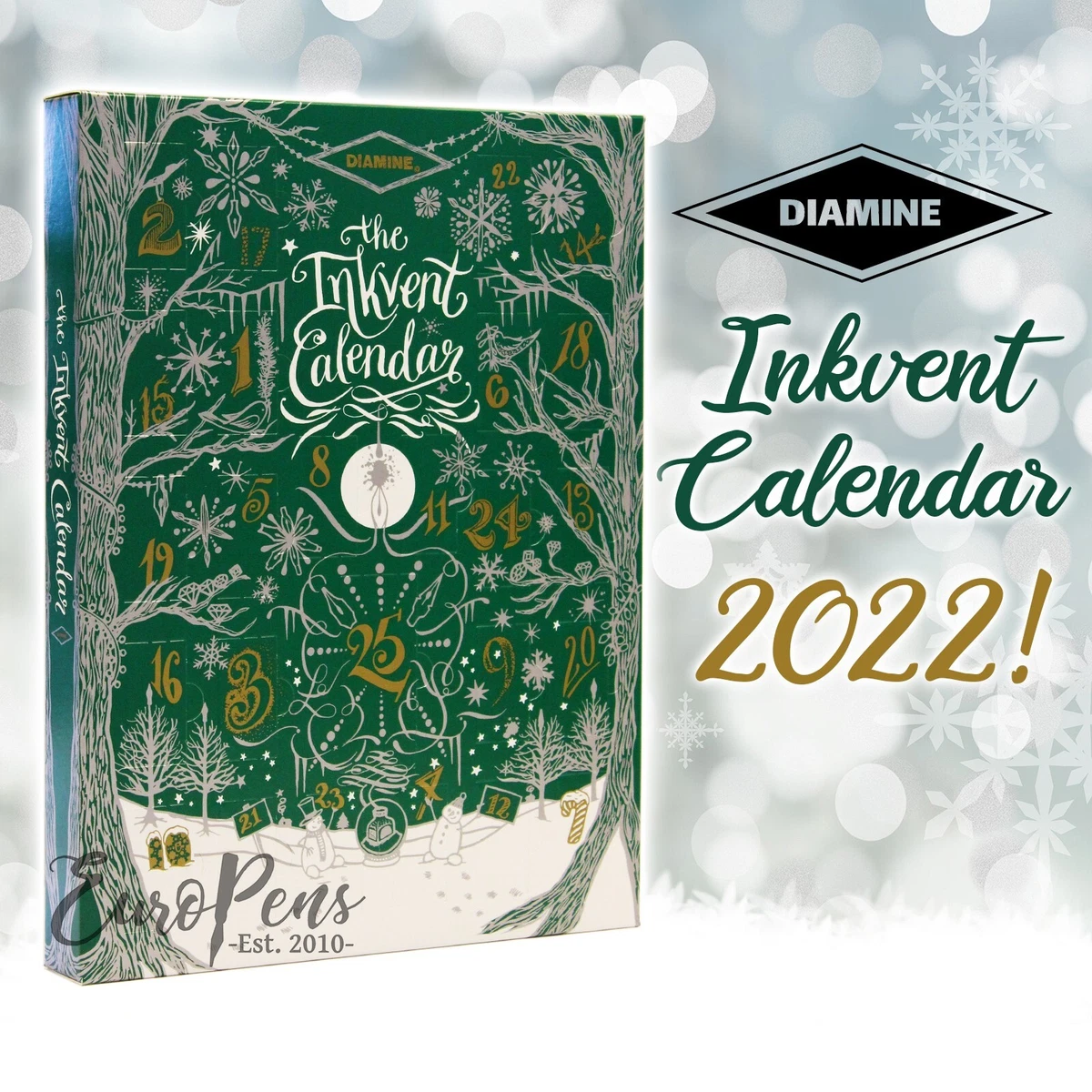 Diamine 2022 Inkvent Advent Calendar - 25 Colours - 12 ml Bottles - Uk  Seller | eBay
