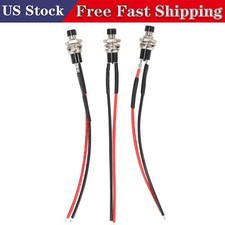 3PCS Mini Push Button Pre-Wired Momentary N/O OFF-ON Switch Plug 12V SPST