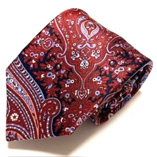 Tasso Elba Tie Paisley Red Elegance Ornate Baroque Rococo Style Decorated Sharp