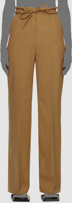 $675 Nanushka Women's Brown Licia Trouser Pants Size L