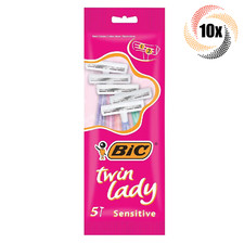 10x Packs Bic Twin Lady Sensitive Skin Assorted Disposable Razors | 5 Per Pack
