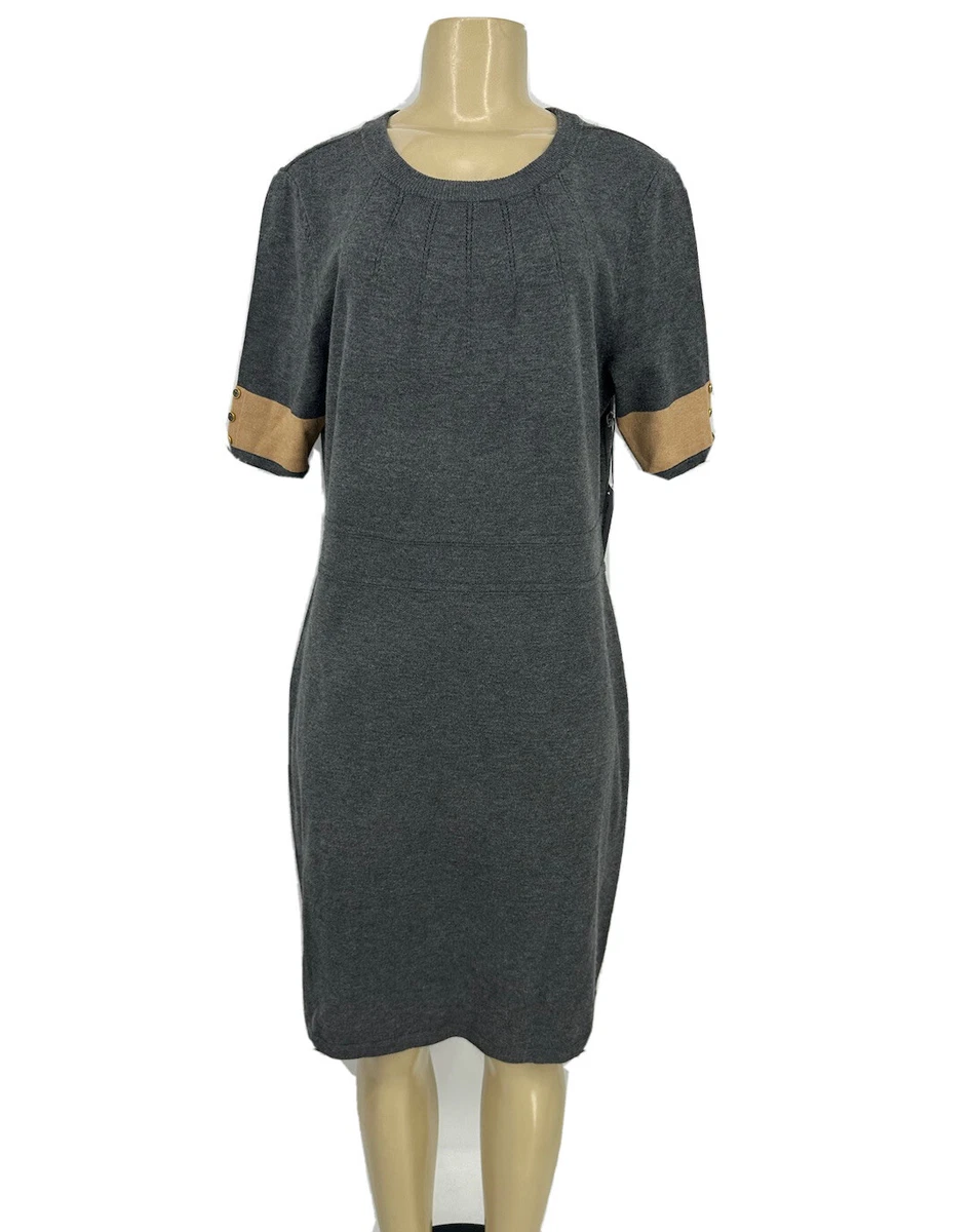 NEW Liz Claiborne Sweater Dress Women Large Pullover Knit Short