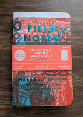 Field Notes 2018 MxLxBxD Edition #1877 of 11,500, Set of 3 Notebooks