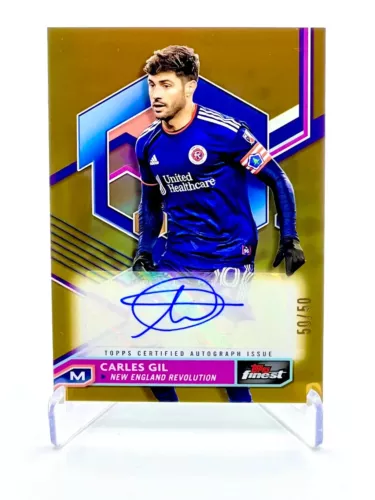 2023 Topps Finest MLS CARLES GIL GOLD REFRACTOR AUTOGRAPH AUTO /50 New England