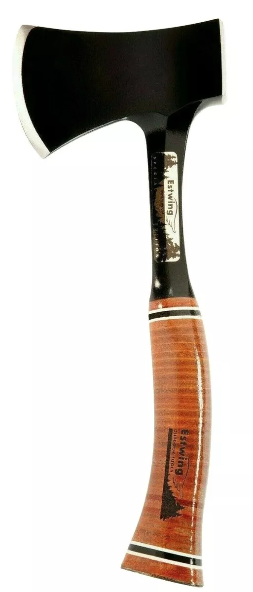 Estwing E24ASEA Leather Grip Wood Hatchet Chopping Black Hand Axe