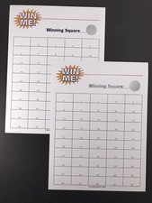 2 Count 50 Square SCRATCH OFF Raffle Board Fund Raiser Winning Gambling Squares