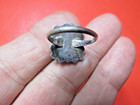 STERLING SILVER RING ZUNI NAVAJO .800 TURQUOISE CORAL ONYX NATIVE AMER OLD PAWN — photo 3
