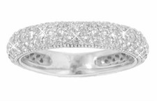 1.25 ct Ladies Round Cut Diamond Pave Set Wedding Band Ring In Platinum