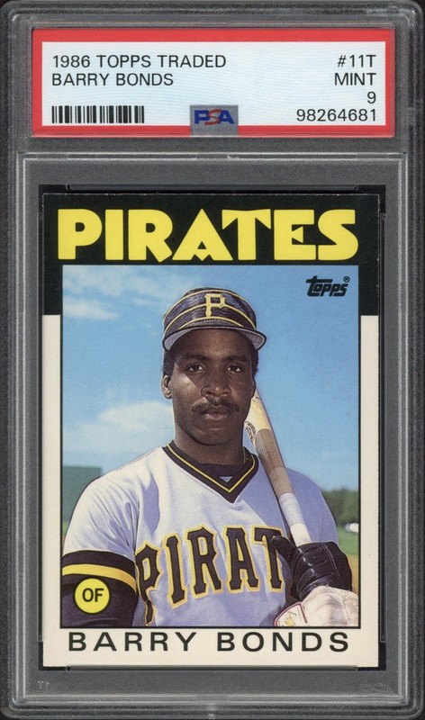 1986 Topps Barry Bonds Rookie RC #11T PSA 9 Mint Pittsburgh Pirates