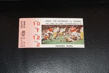 1969 FLORIDA AT MIAMI HURRICANES COLLEGE FOOTBALL TICKET STUB JOHN REAVES