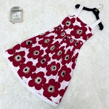 Dolce & Gabbana Floral Camisole Dress Pleated White Red Size 38 M