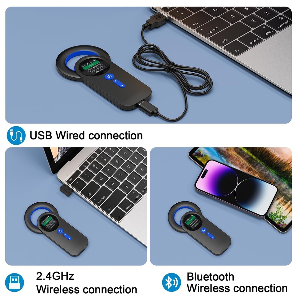 Symcode Bluetooth Pet Microchip Reader Wireless RFID Animal Chip ID ...