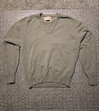 Vintage Alan Paine V-Neck Sweater 100 Lambswool Made In England Size 44L