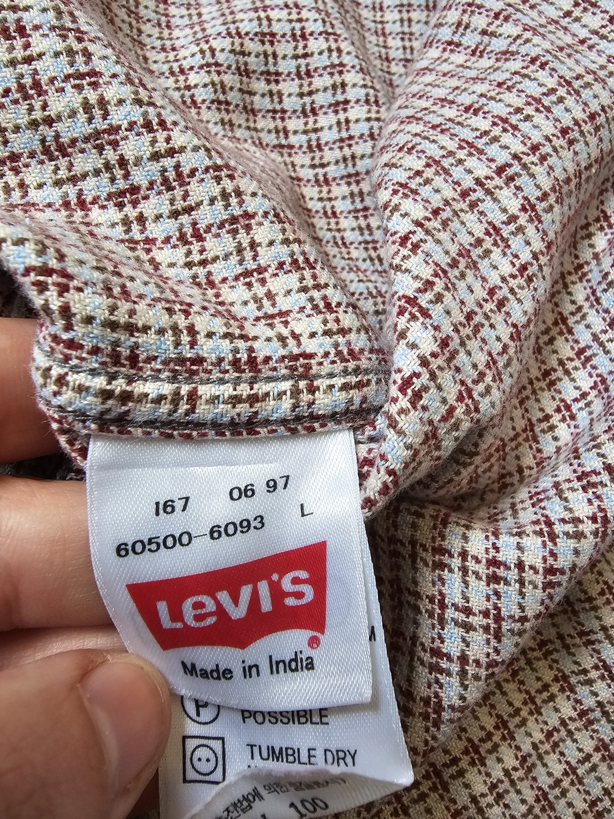 Vintage 1997 Levi’s Men’s Plaid Flannel Shirt Large Cotton Long Sleeve Oversized image 8