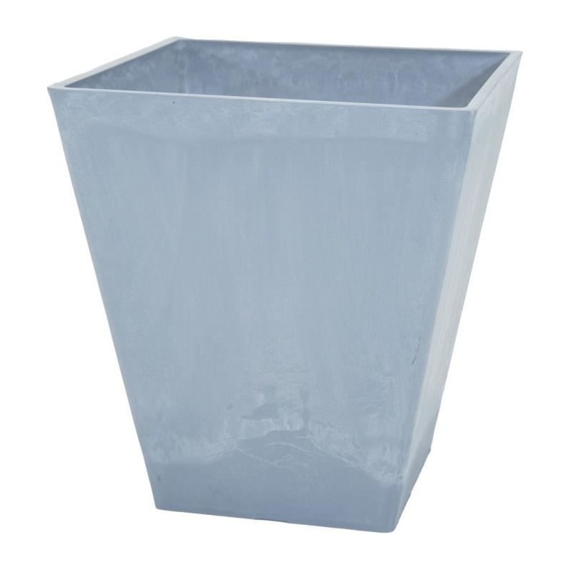 Grand pot en imitation pierre Ecostone Square gris résistant au gel