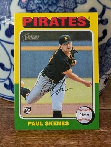 Paul Skenes 2024 Topps Heritage High Number Rookie Card No. 594 - Near Mint/Mint