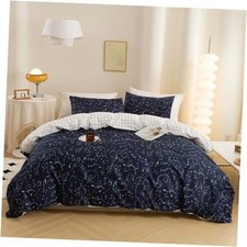 Duvet Cover 3 Pieces 100 Natural Cotton 1 Duvet King Dark Blue No Comforter 