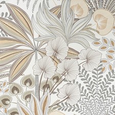 Beige Floral Tropical Wallpaper Textured Slightly Imperfect Feature Thick Vinyl