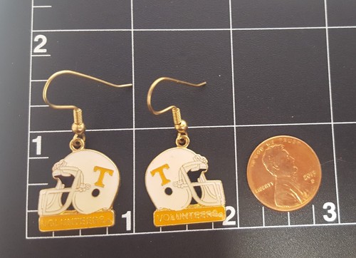 Tennessee Volunteers College Football Helmet Earrings Vtg 1-5/8" L Hooks UT NCAA - Picture 4 of 17