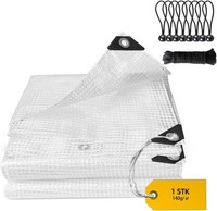 Abdeckplane Wasserdicht 2X2M Gitterfolie 140G/M² Transparent FüR GewäChshaus