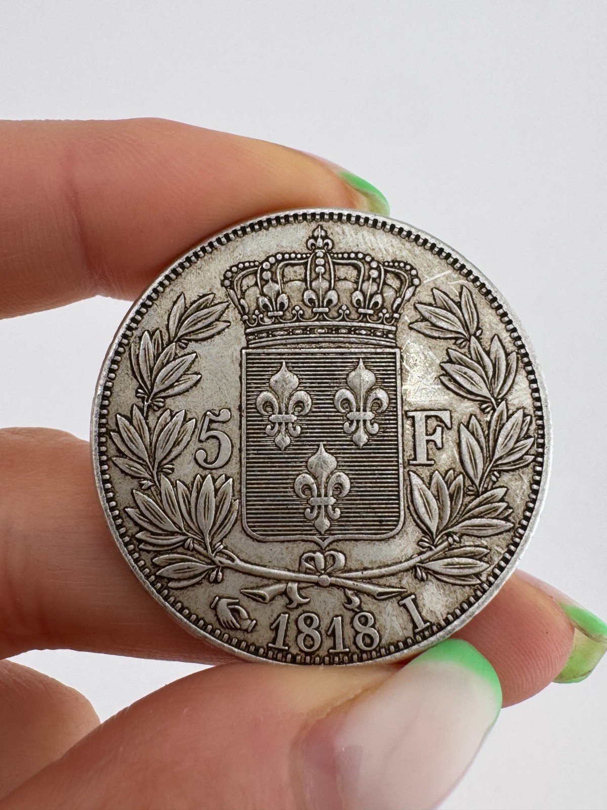 France Coin 5 Francs 1818 I Louis XVIII Roi
