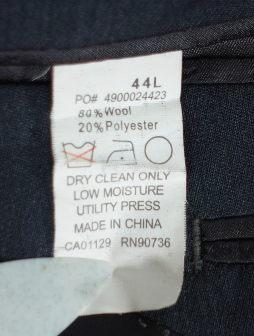 DKNY Blazer Mens 44L Gray Wool Blend Two Button Suit Jacket Macy’s Formal - Image 2 of 4