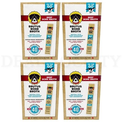 Brutus Broth Beef Bone Broth Powder Hip & Joint w/ Glucosamine 5 Count Lot of 4