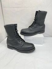 Addison Shoe Company Military Combat boots mens 9R black Steel toe all leather