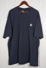 Carhartt Shirt Mens 3XL Blue Original Fit Pocket Work Heavyweight Short Sleeve