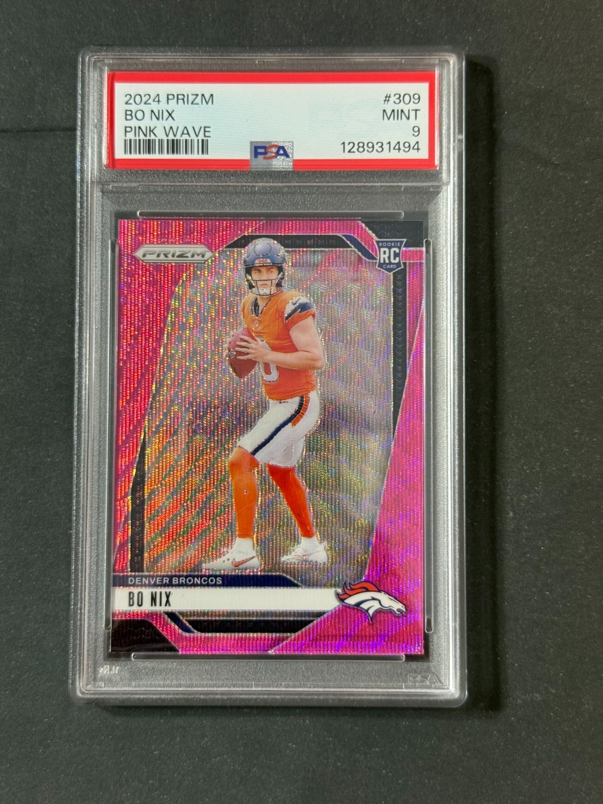2024 Panini Prizm - Rookies Bo Nix #309 Pink Prizm (RC) PSA 9